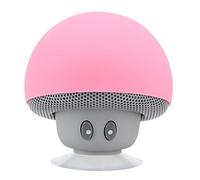 VBESTLIFE Haut-Parleur Champignon, Mini Caisson de Basses Portable sans Fil Bluetooth en Forme de Champignon avec Ventouse, Microphone Intégré, Rose