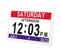 VBESTLIFE Horloge Numérique de 10 Pouces avec Jour et Date pour Les Personnes âgées, Grandes Horloges D'affichage 12 Alarmes Plusieurs Modes D'affichage des Réveils pour Les Seniors