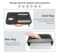 VBESTLIFE Housse pour Ordinateur Portable 15 Pouces, Sac étanche Absorbant Les Chocs, Poignée élastique pour Pro et Ordinateur Portable, Rangement Multifonctionnel pour étudiants, Doublure en (13)