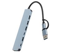 VBESTLIFE Hub de Type C, 7 en 1 USB C à 4K @ 60HZ 2 Interfaces de Type C et 5 USB, pour Ordinateur Portable OS X, pour Win, pour Linux, pour Android, pour iOS et Autres Systèmes