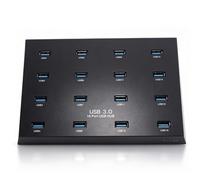VBESTLIFE Hub USB 3.0 16 Ports, Transfert de Données 5 Gbps, pour Lecteur de Carte Flash USB, Micro Carte de Stockage, Disque Dur Portable (Prise UE)