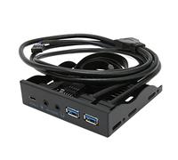 VBESTLIFE Hub USB C à Panneau Avant de 3,5 Pouces, USB 3.2 10 Gbit/s, avec Hub USB 3.0 à 2 Ports 20 Broches et Interface Audio 3,5 Mm, pour Win7, 8, 10, 11