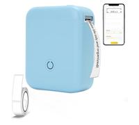 VBESTLIFE Imprimante D'étiquettes Bluetooth Portable, Imprimante Thermique sans Encre de Poches avec Plusieurs Modèles, pour la Maison, L'école et L'organisation du Bureau (Blue)