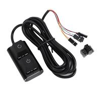 VBESTLIFE Interrupteur d'alimentation Externe PC, Rallonge de 2M pour Carte Mère en Alliage D'aluminium avec éclairage LED 7 Couleurs