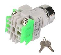 VBESTLIFE Interrupteur Rotatif à clé, Interrupteur 3 Positions avec 2 Clés, Support LAY37-20Y/31 22 Mm pour Panneau de Commande Industriel, Plastique Ignifuge, Contacts 2NO+1NC