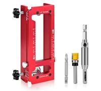 VBESTLIFE Jig à Charnière de Porte, Kit de Modèle de Charnière de Porte en Alliage en Alliage en Aluminium pour Routeur, Gabarit à Mortaise Réglable, 2,5 à 5 Pouces L et T, 1/4 RADIUS