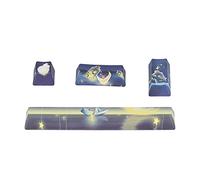 VBESTLIFE Keycaps PBT, 4Pcs Keycaps Personnalisés Couleurs Vives Motifs Intéressants Pièces de Rechange Bricolage, Espace, ESC, Entrée, Entrée du Pavé Numérique, Universel pour Claviers Mécaniques