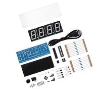 VBESTLIFE Kit de Bricolage d'horloge Numérique LED à 4 Chiffres, Kit d'horloge électronique avec Affichage Automatique de la Température du Temps, Grand Réveil à écran LED pour la Maison (Blue)