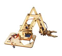 VBESTLIFE Kit de Pince de Robot Bras Mécanique Robotique en Bois Flexible 4 DOF avec Servo SG90 pour RPi Idéal pour Les Collégiens et Les étudiants