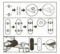 VBESTLIFE Kit de Skateboard Professionnel en Bois D'érable pour Enfants, Cadeau de Noël pour Enfants, Jouet D'assemblage Durable pour Le Développement de la Coordination (Bleu Clair)