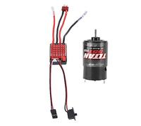 VBESTLIFE Kit ESC de Moteur de Voiture RC, Moteur brossé 55T 550 avec Contrôleur de Vitesse électrique brossé 60A pour Remorque de Camion Tracteur Axial 1/10 Voiture RC