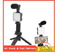 VBESTLIFE Kit Vlog Vidéo Smartphone Microphone LED Trépied Pour lumière de remplissage