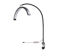 VBESTLIFE Lampe de beauté Half Moon LED de 16 Pouces, 20W U Shape Nail Lash Fill Light avec un Tuyau Rotatif à 360 °, 3 Couleurs Temporaire, pour le Tatouage de Maquillage Extension (BLACK)