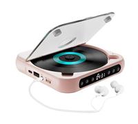 VBESTLIFE Lecteur CD Portable avec Bluetooth 5.3, Deux Haut-parleurs Stéréo, Rechargeable, écran LCD, pour la Maison et la Voiture, Compatible avec la Lecture de CD, AUX, USB et MP3. (Pink)
