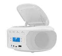 VBESTLIFE Lecteur CD Portable avec Chargement par Le Haut Bluetooth MP3 USB AUX en Radio FM, Boombox Domestique avec Sortie Casque et 5 Modes D'égalisation pour Disques CD-R/RW (Prise UE)