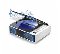 VBESTLIFE Lecteur CD Portable, Machine CD Radio FM Bluetooth 5.1 avec Télécommande, pour la Lecture de Musique de Yoga à Domicile et au Bureau (White)