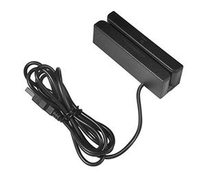 VBESTLIFE Lecteur de Carte à Bande magnétique USB, MSR580 Machine de Lecture de Carte magnétique à Balayage Manuel à 3 Pistes Mini Mag Hi-Co Swiper