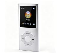 VBESTLIFE Lecteur MP3, écran LCD 1,8 Pouces Bluetooth 5.3 HiFi Lecteur de Musique sans Perte avec de Livre électronique FM Enregistreur Vocal, pour Le Sport, la Course à Pied, Les (Gris Argent)