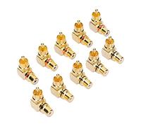 VBESTLIFE Lot de 10 Adaptateurs à Angle Droit, Connecteurs Mâle vers Femelle, Adaptateurs à Angle Droit, Adaptateur à 90 Degrés pour TV, Lecteur DVD, Système Audio