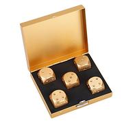 Vbestlife Lot de 5 dés de précision en alliage d'aluminium massif avec étui (boîte carrée dorée)