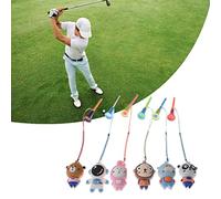 VBESTLIFE Lot de 6 Supports de Tee de Golf Anti-Perte en Plastique avec Sangle pour Golfeurs, Accessoire en Caoutchouc coloré pour Une Hauteur Constante, Localisateur de Tee de Golf pour Hommes,