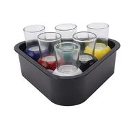 VBESTLIFE Lot de 6 Verres à Shot de Boules de Billard, Boules de Billard en Plastique et Verre Multicolores pour Bars, Hôtels, Salons de thé, KTV et Maison.