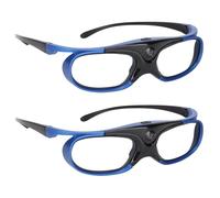 VBESTLIFE Lunettes DLP Link Actives 3D, 2 Pièces, Lunettes à Obturateur Actif 3D Rechargeables 144Hz, Universelles pour Tous Les Projecteurs DLP Link