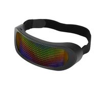VBESTLIFE Lunettes Lumineuses LED, 4 Modes, sans Cadre, 12x36 Pixels, Contrôle par Application BT, Lunettes Lumineuses Polychromes