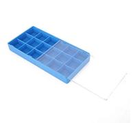 VBESTLIFE Mallette de Rangement de Pièces de Montre en Plastique de qualité, Organisateur Léger et Pratique, Accessoire 8 Grilles pour Outils de Réparation de Montres Bleu (18 carrés)