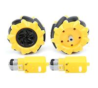 VBESTLIFE Mecanum Wheel Roue de Robot 80 Mm pour Motoréducteur TT, 4 Roues Motrices Omnidirectionnelles avec Rouleaux Recouverts de Caoutchouc, Ensemble de Jouets