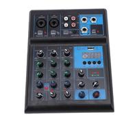 VBESTLIFE Mélangeur Audio 4 Canaux, Double Système de Microphone sans Fil avec Interface USB Bluetooth et éclairage RVB, pour Enregistrement en Streaming en Direct de karaoké en Studio de