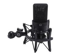 VBESTLIFE Microphone à Condensateur de Studio, Diaphragme de 26 Mm, Micro Professionnel avec Support Antichoc, Câble XLR, Bonnette Anti-vent, pour Podcasts, Chant, Streaming en Direct, (BLACK)