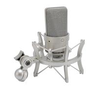 VBESTLIFE Microphone à Condensateur de Studio, Diaphragme de 26 Mm, Micro Professionnel avec Support Antichoc, Câble XLR, Bonnette Anti-vent, pour Podcasts, Chant, Streaming en Direct, (GOLD)