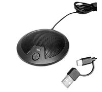 VBESTLIFE Microphone de Bureau USB, Micro à Condensateur Omnidirectionnel avec Puce Antibruit, Filtre Anti-Pop et Interrupteur Muet, pour Podcasting, Streaming, Réunions en Ligne