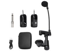 VBESTLIFE Microphone D'instrument sans Fil, Micro à Condensateur à Pince 2,4 G avec Prise de Son à 360 °, Réduction du Bruit sans Perte, pour Guitare Violoncelle Violon