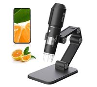 VBESTLIFE Microscope Numérique sans Fil, Grossissement 50x-1600X Microscope WiFi Portable Portable avec Support Réglable, Caméra de Microscope USB HD