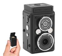 VBESTLIFE Mini Appareil Photo Numérique Vintage, Appareil Photo Numérique Rétro à Double Objectif, Photos 12 MP, Vidéo 1080p, Batterie 1000 MAh et 6 Filtres, pour Garçons et Filles