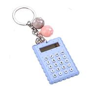 VBESTLIFE Mini Calculatrice de Poche Portable en PVC 8 Chiffres avec Boutons en Silicone et Boucle Porte-clés pour Enfants et étudiants Bleu