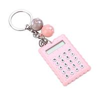 VBestLife Mini Calculatrice Portable, Calculatrice en Forme de Biscuit 2 en 1 + Porte-clés Facile à Transport et à la Mode (Rose)
