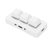 VBESTLIFE Mini Clavier à 3 Touches, Clavier de Jeu Mécanique sans Fil, Programme personnalisé, Plug and Play, pour Jeu Vidéo sur PC (White)