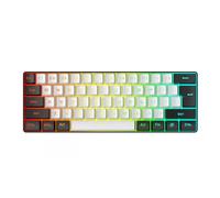 VBESTLIFE Mini Clavier de Jeu à Membrane 61 Touches, rétroéclairé RVB, Portable et Compact, pour Les Joueurs sur PC, Les Dactylographes et Les Voyageurs (Blanc et Noir)