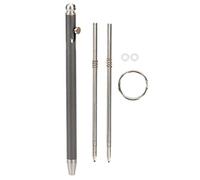 VBESTLIFE Mini Stylo Pur Titane Portable Porte-clés à Bille Instrument D'écriture (Gris)