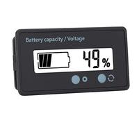 VBESTLIFE Moniteur de capacité de Batterie, Indicateur de Tension d'affichage LCD avec Interrupteur étanche IP65, Jauge de Pourcentage de Batterie 12-84 V pour Voiturette de Golf Solaire RV Marin,