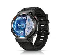 VBESTLIFE Montre de Sport Intelligente avec GPS, Assistant GPT, étanche à 30 M, Lampe de Poche Intégrée, Tracker d'activité, Moniteur de Fréquence Cardiaque, pour Hommes et Femmes (Black)