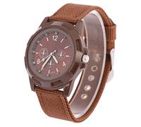 VBESTLIFE Montre Militaire électronique Ronde pour Un Usage Quotidien, Bracelet en Nylon, Boucle Ardillon, Chronométrage Précis, Adaptée à L'armée, 1 Pièce, Parfaite pour Le Style Militaire (Café)