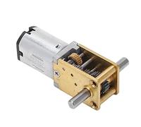 VBESTLIFE Moteur à Engrenages, Moteur brossé à Vis sans Fin à Double Arbre de Sortie, Réducteur de Vitesse 12 V 24 V, Alliage de Zinc en Laiton GA1218 pour Machine (DC12V 200RPM)