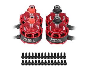 VBESTLIFE Moteurs Quadricoptère Multirotor FPV, 4 Moteurs sans Balais DX2306 2400KV 2-4S pour Drone de Course X210 X220 250 FPV