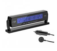 VBESTLIFE Multifonction Numérique Voiture Auto Tension Alarme Horloge avec Température Intérieure/Extérieure Thermomètre Affichage LCD Batterie Tension Moniteur Détecteur De Compteur