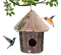 VBESTLIFE Nichoirs à Oiseaux en Bois pour L'extérieur avec Corde Suspendue, Nichoirs en Bois pour Pinsons, Oiseaux Bleus, Cardinaux Suspendus, Nichoirs de Jardin, Chalets de Campagne
