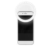 VBESTLIFE Outer Selfie Light Ring, LED Mini Portable O Ring Light 3 Niveaux de luminosité Luminous Circle Lamp Clip for Cell Phone Night Lighting(Blanc)